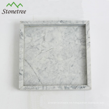 Bandeja de tocador de mármol blanco piedra natural piedra 100% Bandeja de piedra